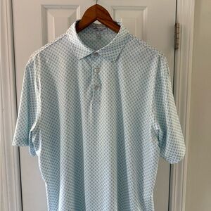 Peter Millar Sky Blue Geometric Polo
